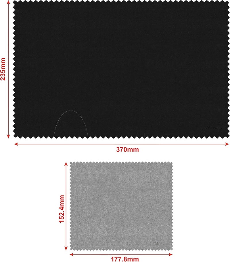 Bilymate 10-Pack Multi-PurposeMicrofiber Cleaning Cloth Set - Ultra Soft Lens, Eyeglass, Screen, TV, Jewelry & Window Cleaner - 1 Large Black + 9 Grey - Image 2